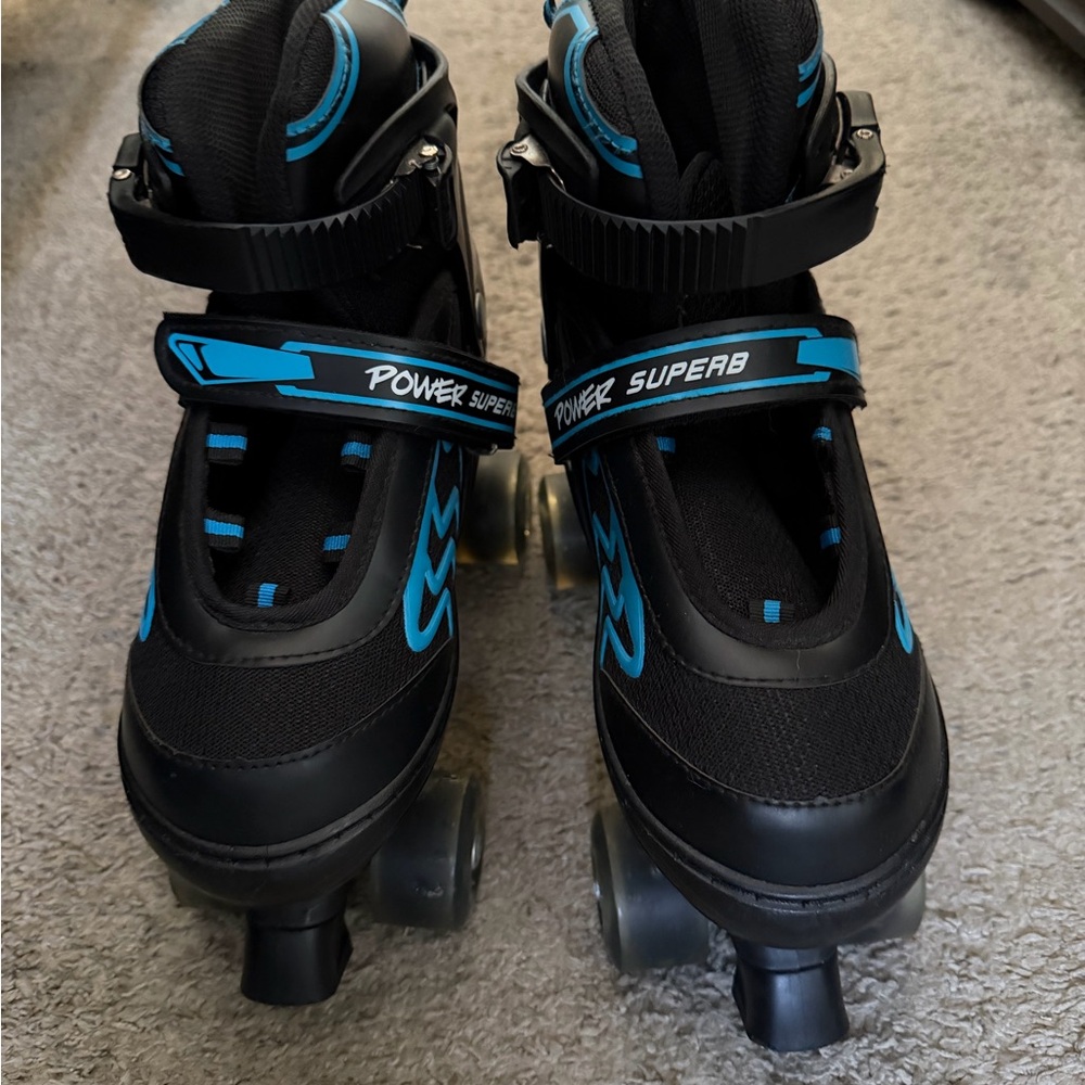 Kids Black & Blue Quad Roller Skates